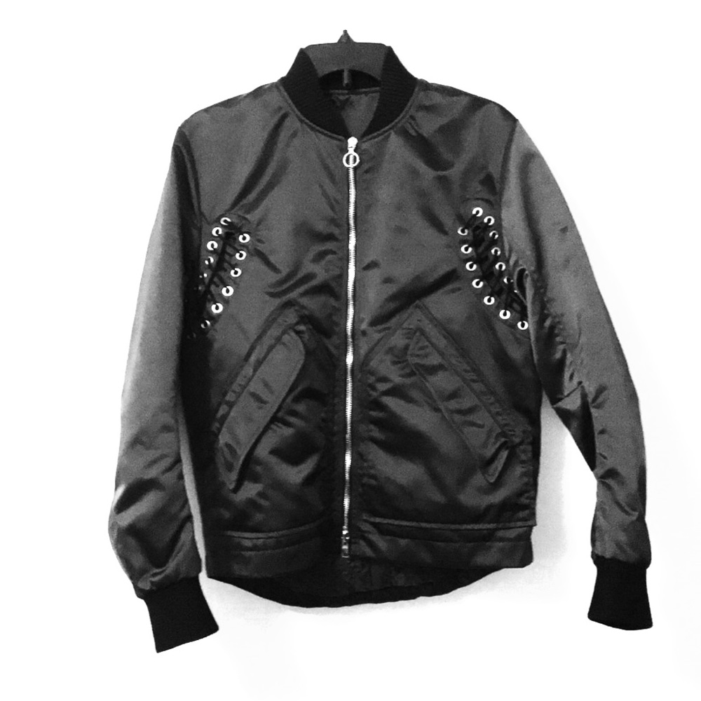 Lace Up oversized bomber